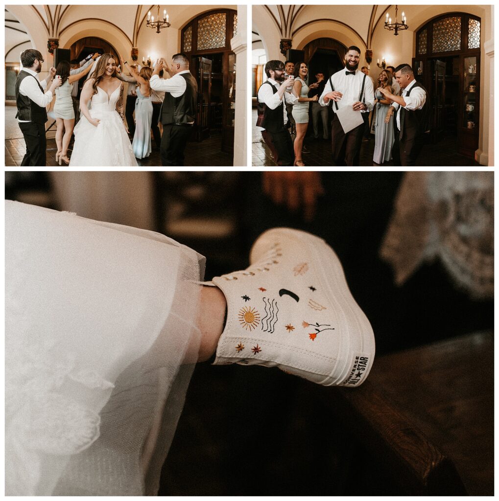 Grand entrance das Bevo and embroidered shoes for dancing