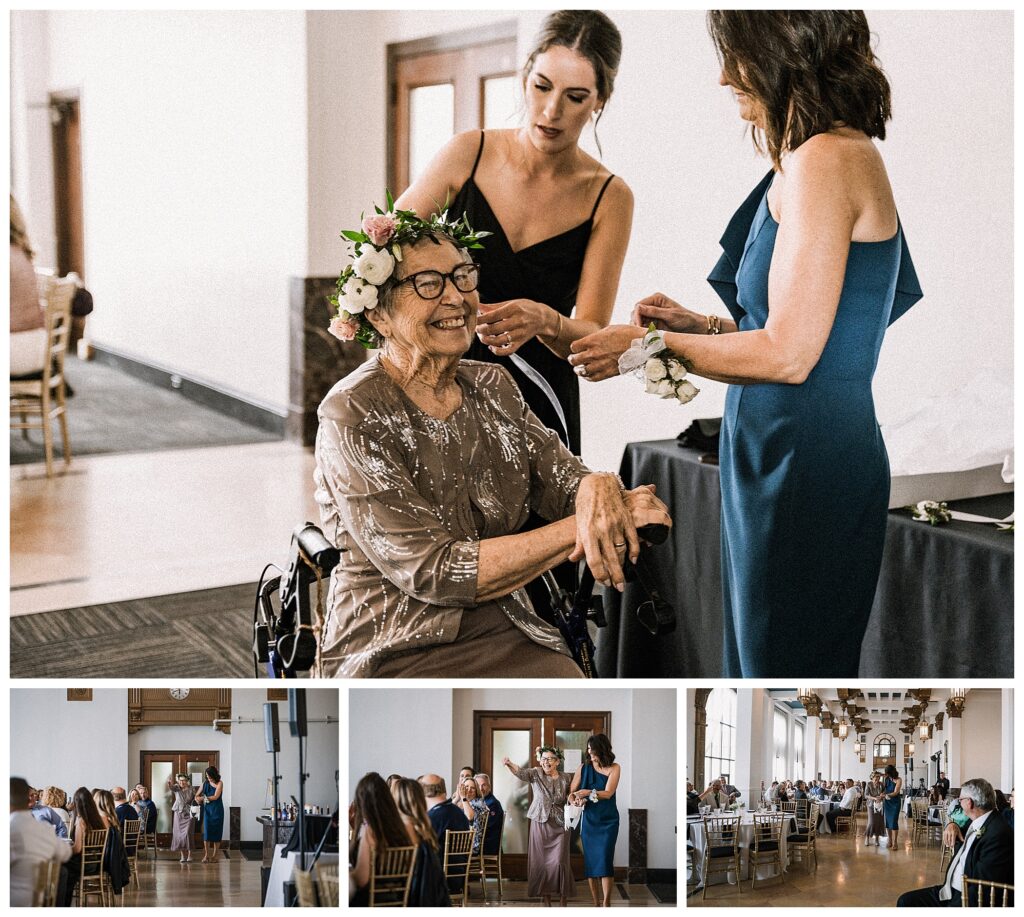 grandma flowergirl at the Noble wedding venue in St. Louis Missouri